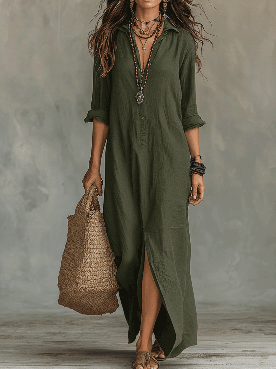 VESTIDO MAXI BOTONES