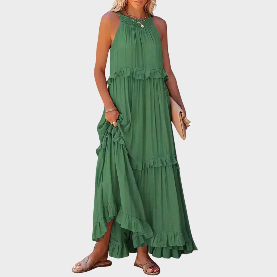 VESTIDO LARGO VOLANTES