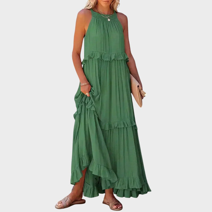 VESTIDO LARGO VOLANTES