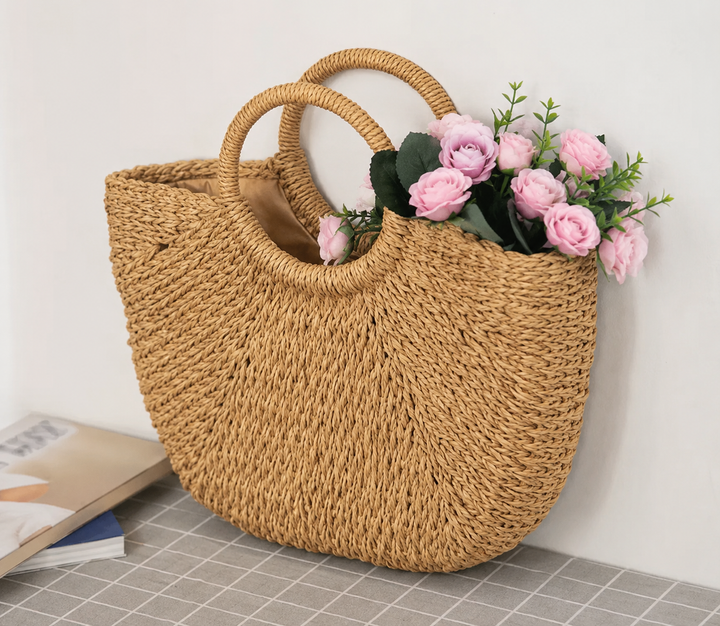 BOLSO DE PAJA TRENZADA