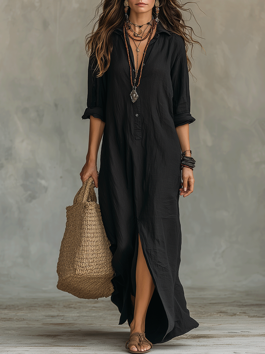 VESTIDO MAXI BOTONES
