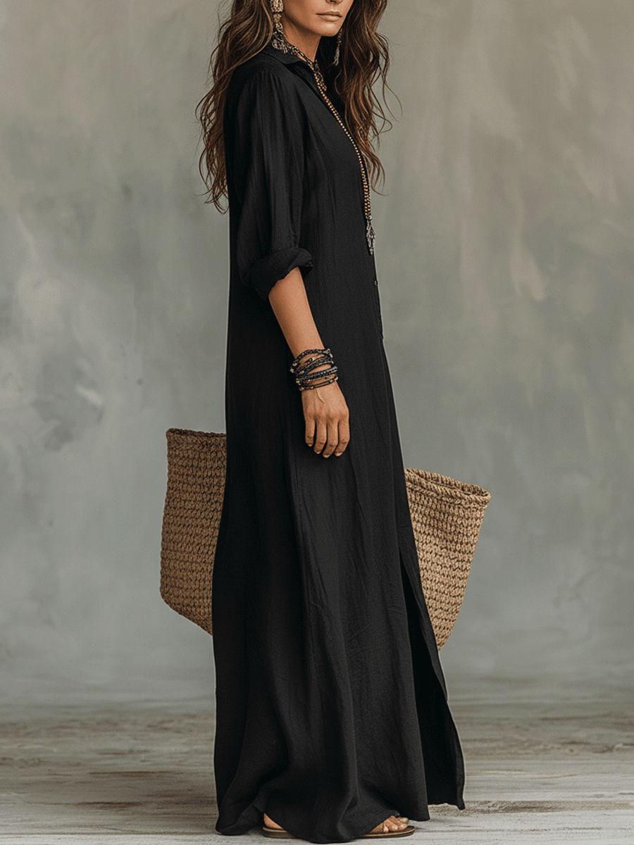 VESTIDO MAXI BOTONES