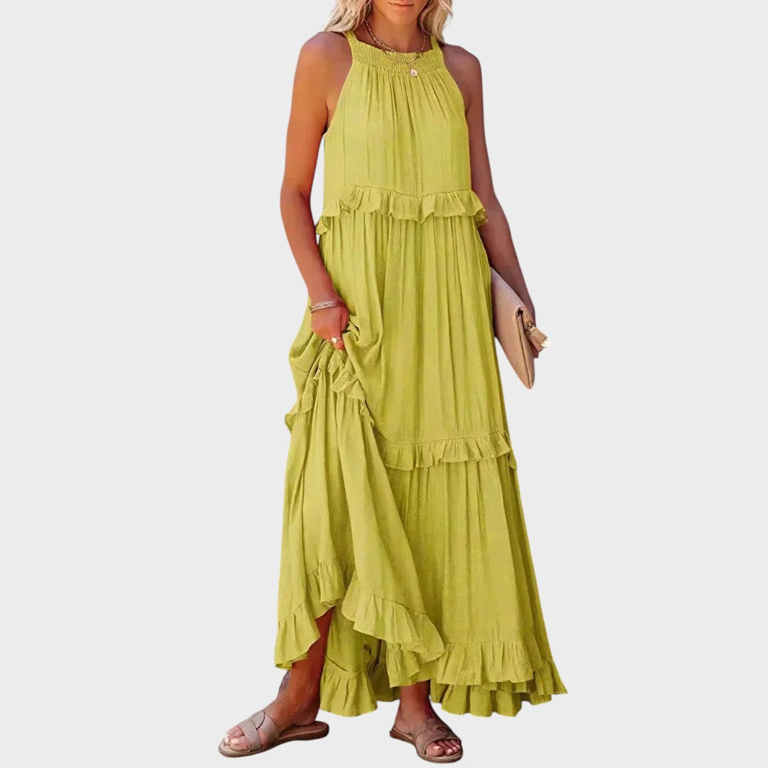 VESTIDO LARGO VOLANTES