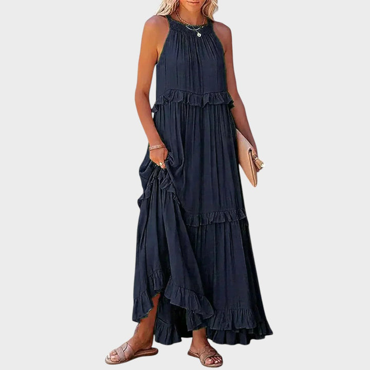 VESTIDO LARGO VOLANTES