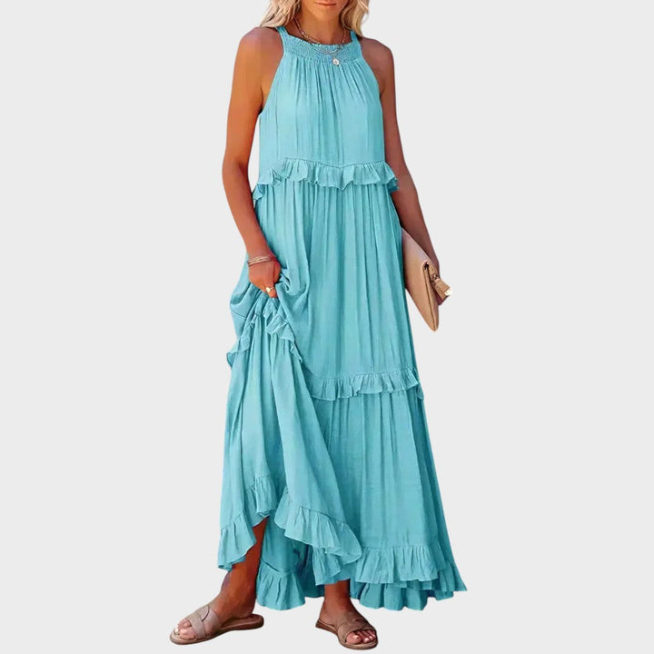 VESTIDO LARGO VOLANTES