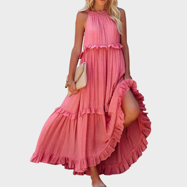 VESTIDO LARGO VOLANTES