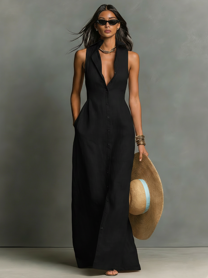 VESTIDO CAMISA DE LINO