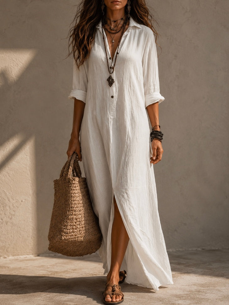 VESTIDO COMPRIDO BOTÕES