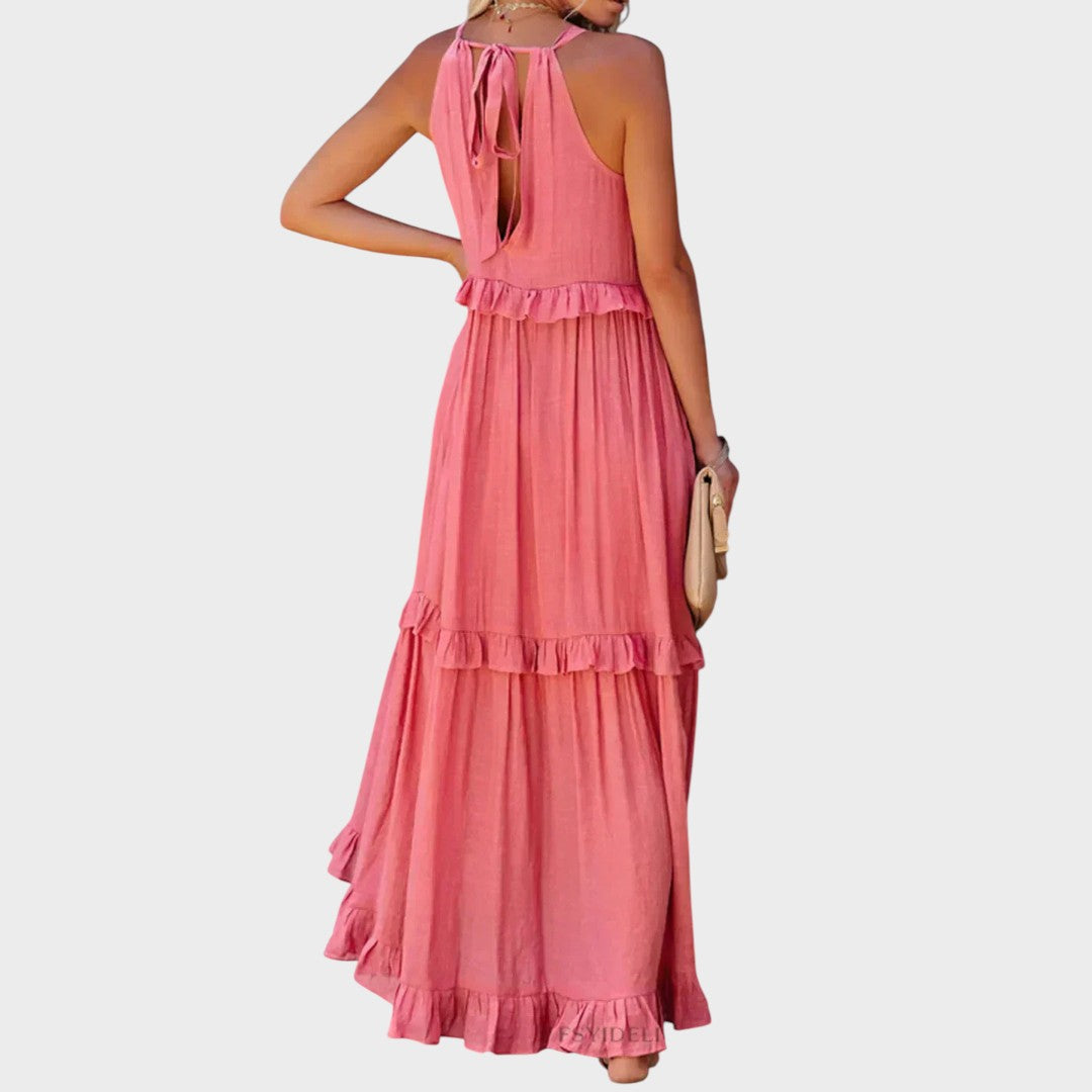 VESTIDO LARGO VOLANTES
