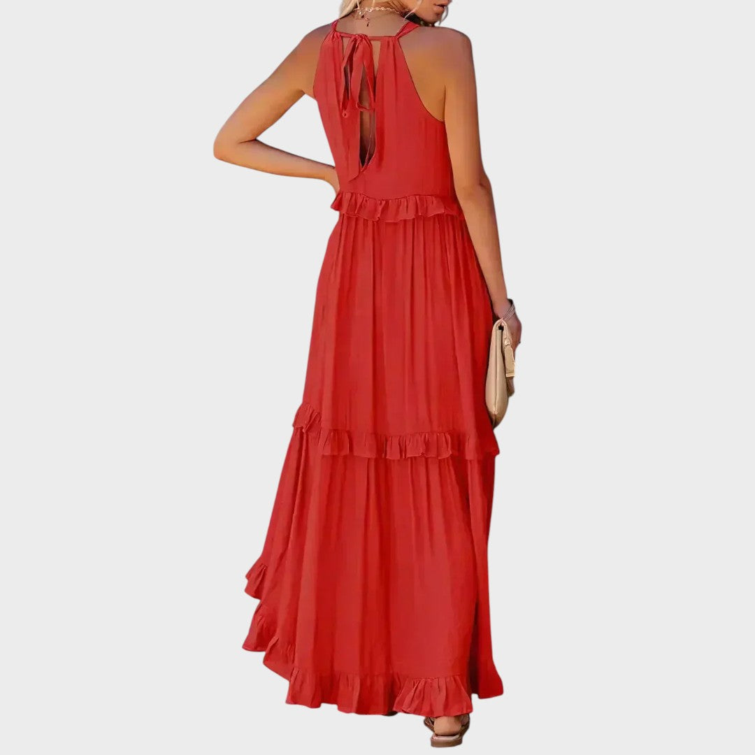 VESTIDO LARGO VOLANTES