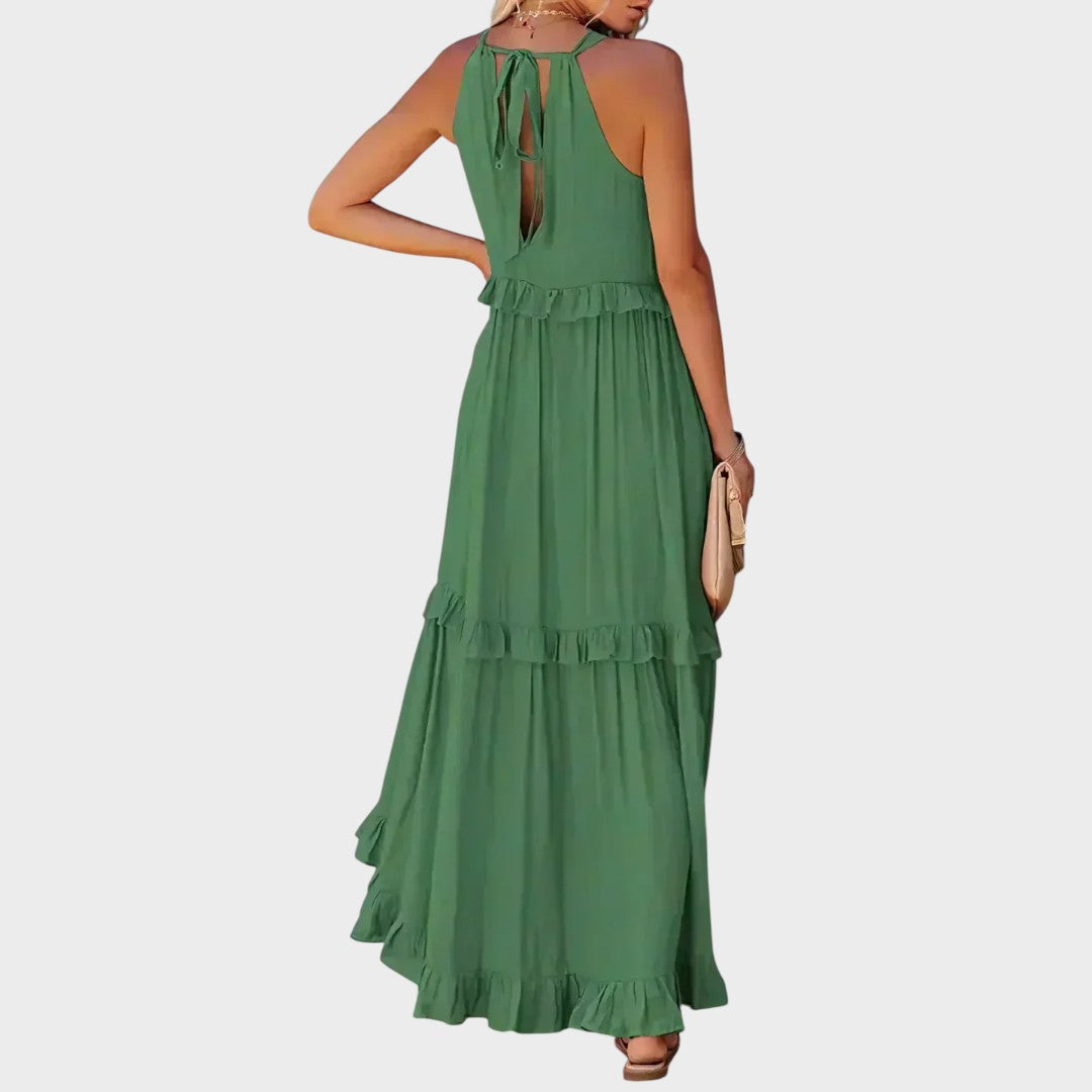 VESTIDO LARGO VOLANTES