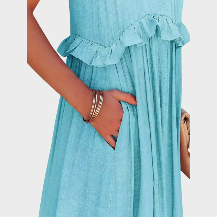 VESTIDO LARGO VOLANTES