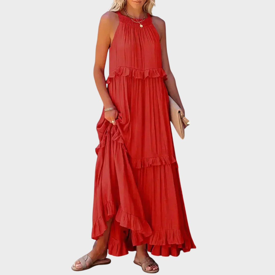 VESTIDO LARGO VOLANTES
