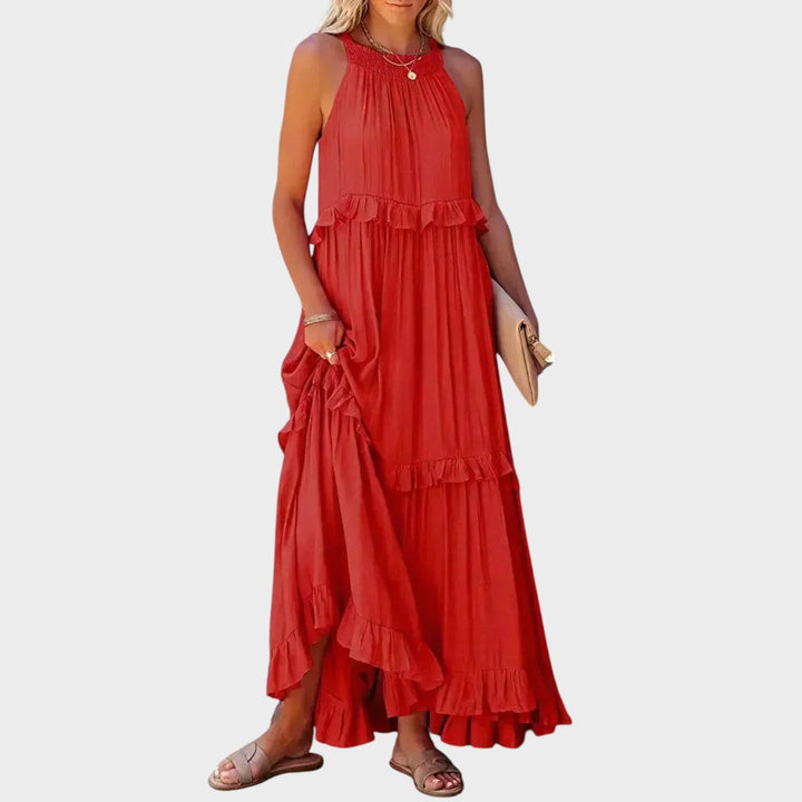 VESTIDO LARGO VOLANTES